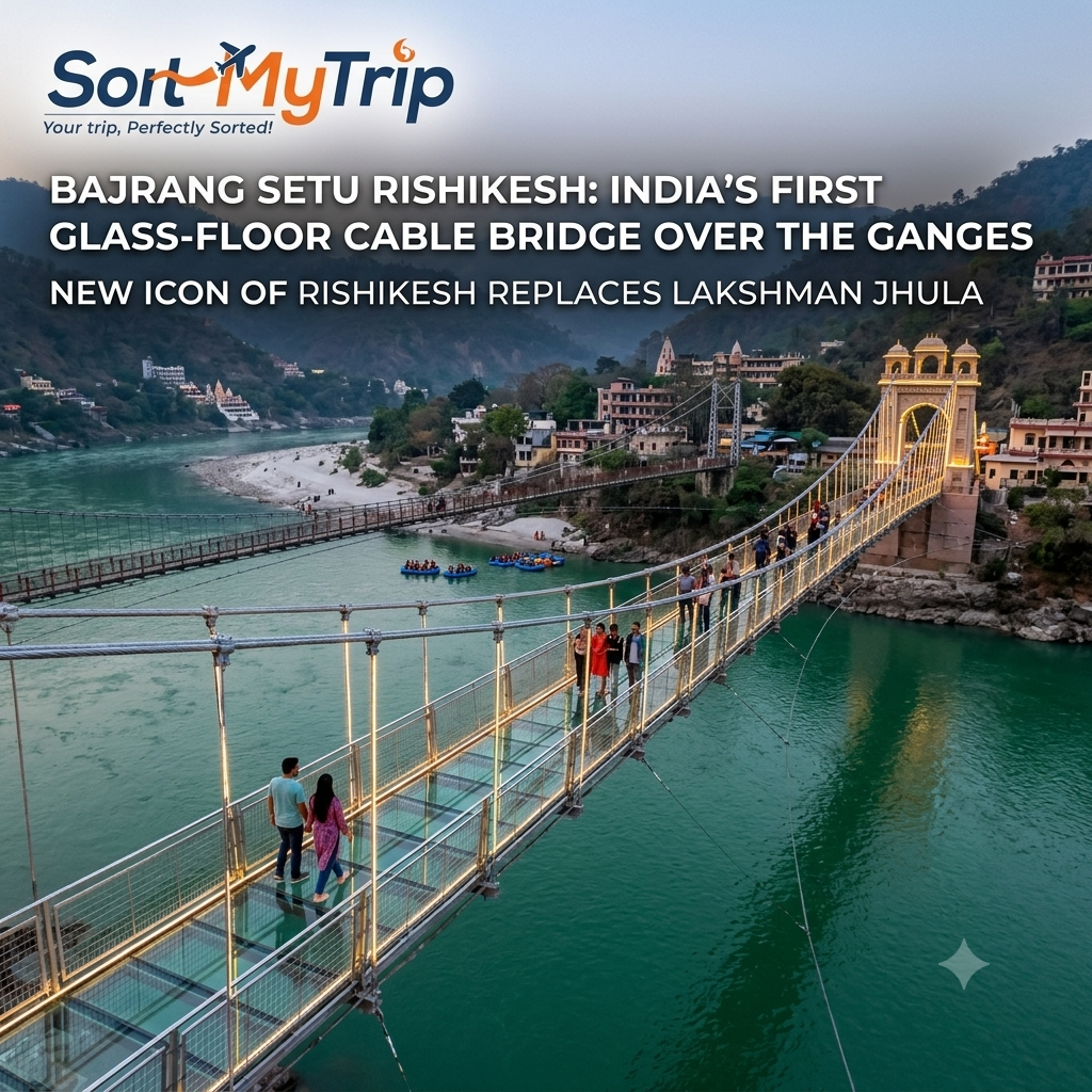 THE NEW ICON OF RISHIKESH: BAJRANG SETU GLASS BRIDGE REPLACES LAKSHMAN JHULA